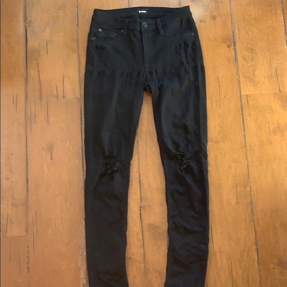 Hudson Black Distressed Skinny Jeans - Picture 2 of 3